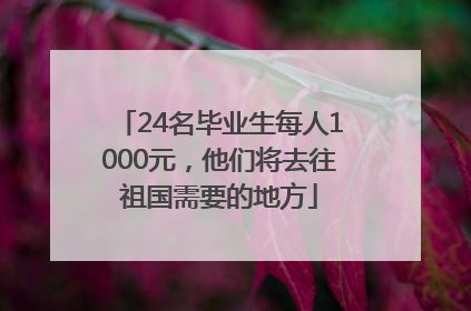24名毕业生每人1000元，他们将去往祖国需要的地方
