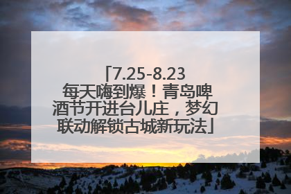7.25-8.23 每天嗨到爆！青岛啤酒节开进台儿庄，梦幻联动解锁古城新玩法