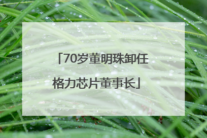 70岁董明珠卸任格力芯片董事长