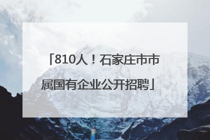 810人！石家庄市市属国有企业公开招聘