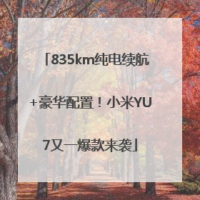 835km纯电续航+豪华配置！小米YU7又一爆款来袭