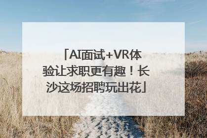 AI面试+VR体验让求职更有趣！长沙这场招聘玩出花
