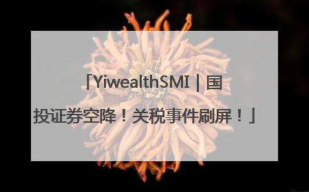 YiwealthSMI｜国投证券空降！关税事件刷屏！